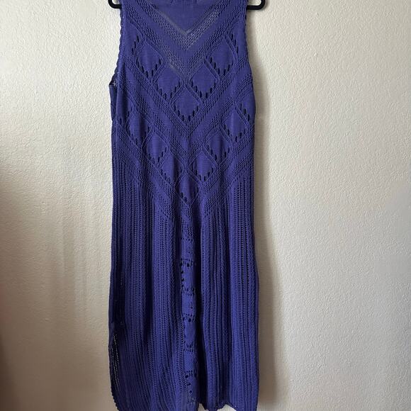 Free People Santorini Fauxchet Sweater Knit Dress Purple Size XL - Picture 2 of 6